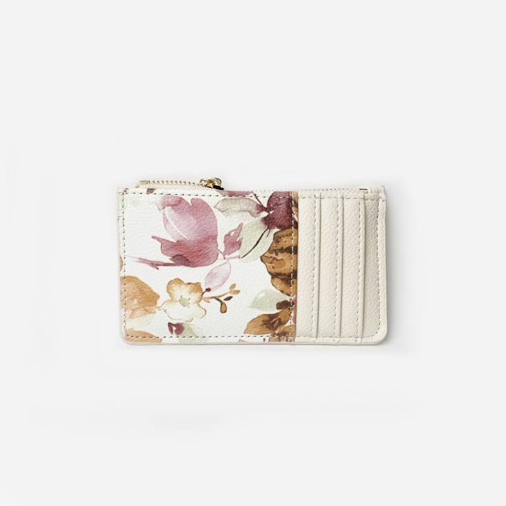 tarjetero floral beige tarjetero floral beige