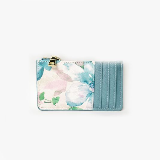 tarjetero floral azul