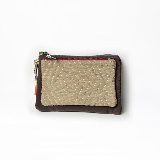monedero doble departamento marron