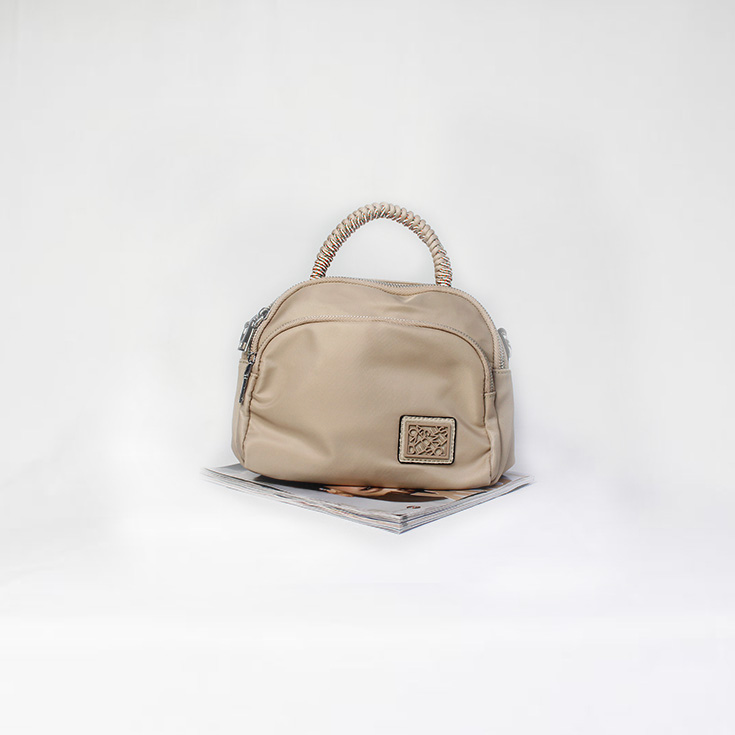 bolso nylon de mano asa cordon caqui bolso nylon de mano asa cordon caqui