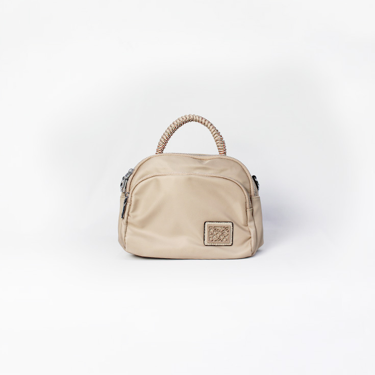 bolso nylon de mano asa cordon caqui