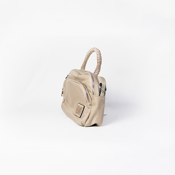 bolso nylon de mano asa cordon caqui
