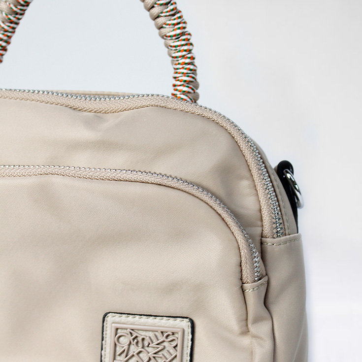bolso nylon de mano asa cordon caqui