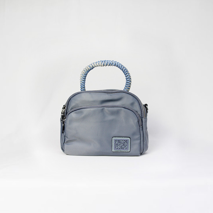 bolso nylon de mano asa cordon azul