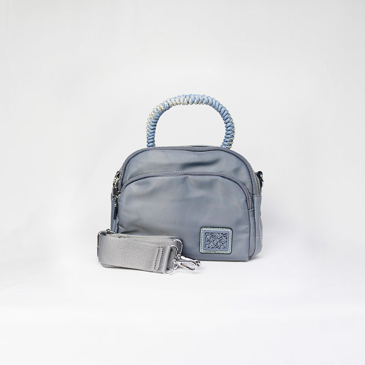 bolso nylon de mano asa cordon azul