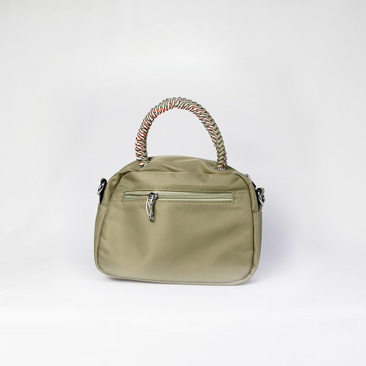 bolso nylon de mano asa cordon verde