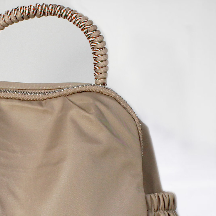 mochila nylon asa cordon caqui