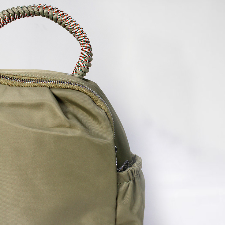 mochila nylon asa cordon verde 