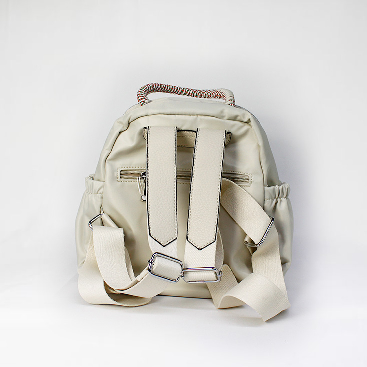 mochila nylon asa cordon beige