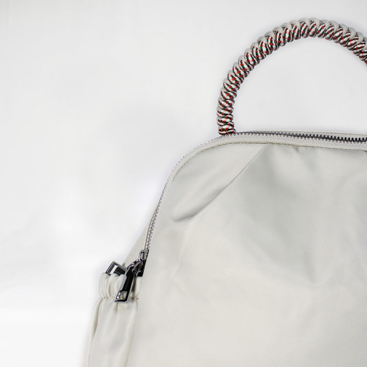 mochila nylon asa cordon beige