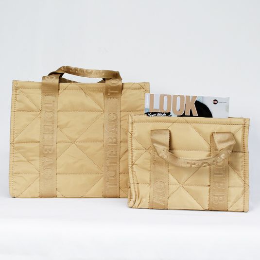 bolso nylon tote bag camel