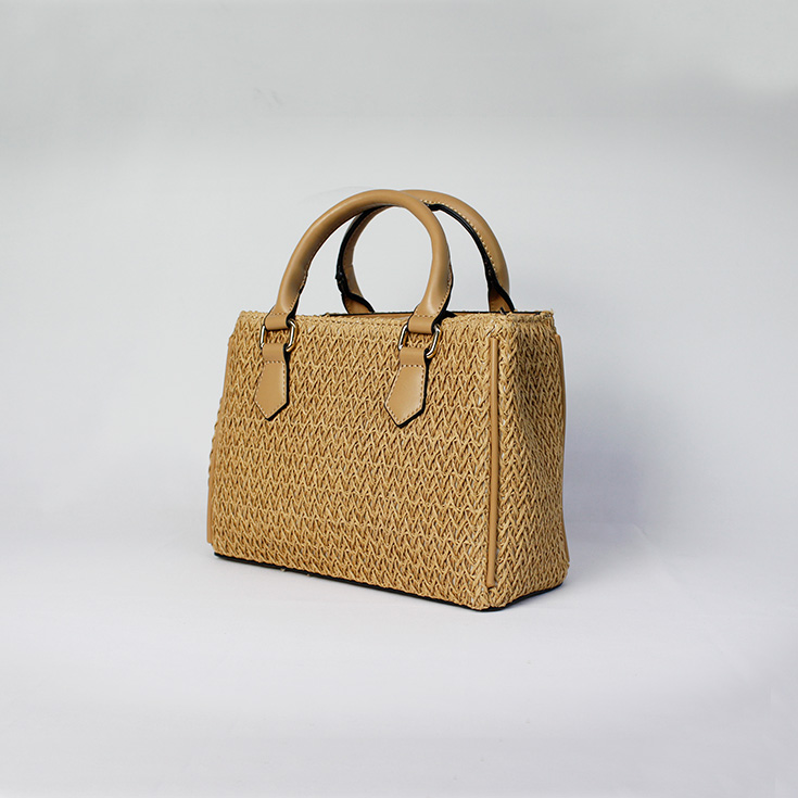 bolso de mano rafia asas beige