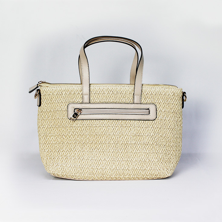 bolso de hombro rafia asas beige