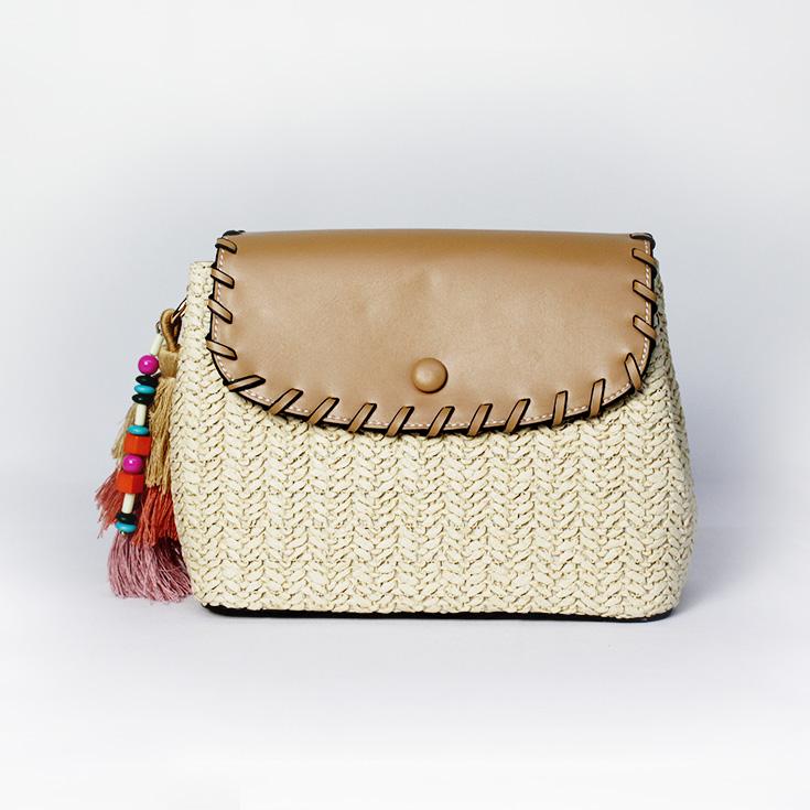 bolso pequeño rafia blanca