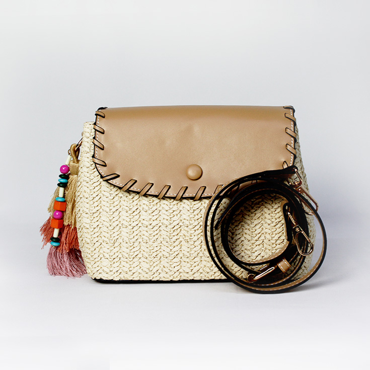 bolso pequeño rafia blanca