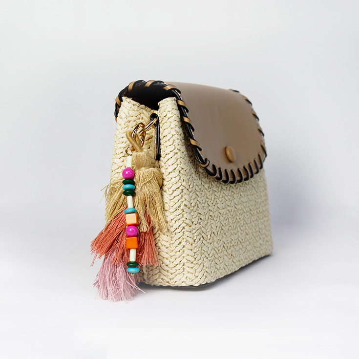 bolso pequeño rafia blanca