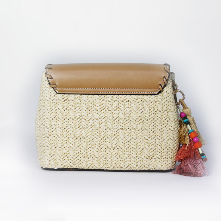 bolso pequeño rafia blanca