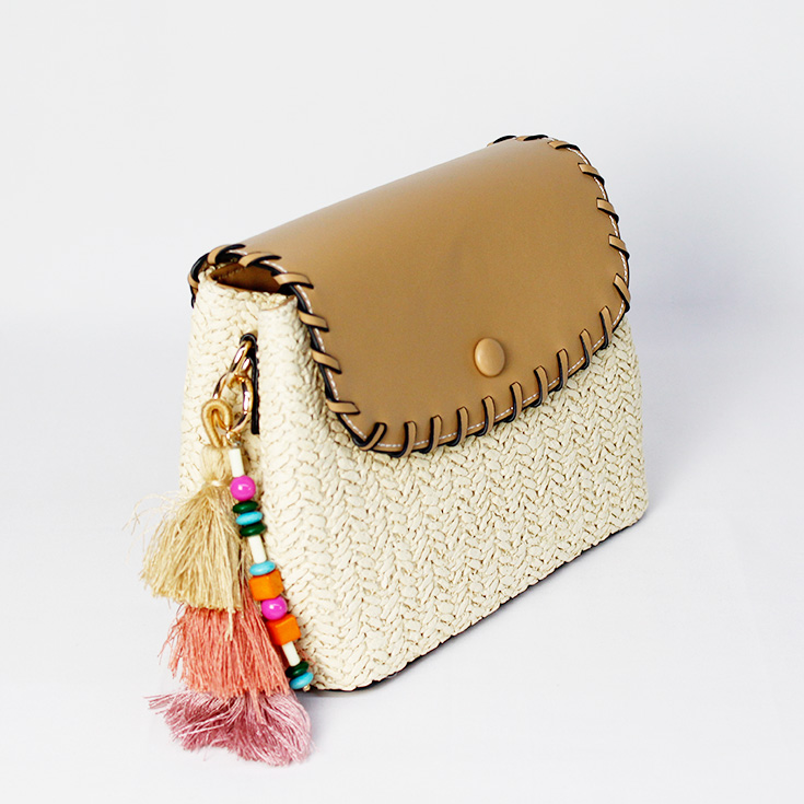 bolso pequeño rafia blanca