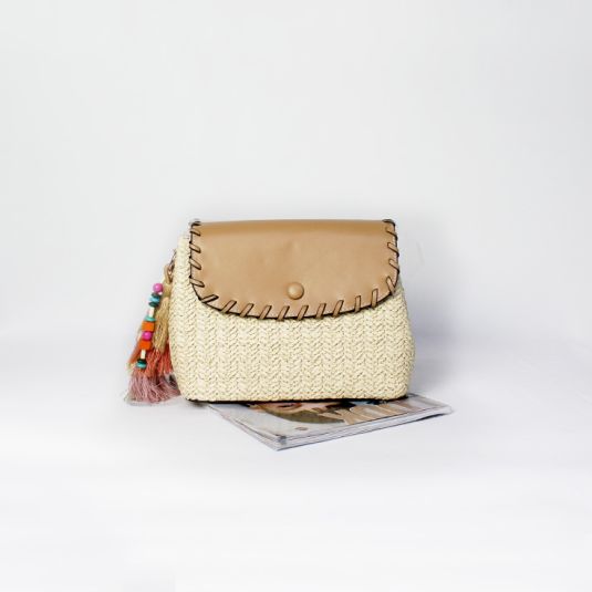 bolso pequeño rafia blanca