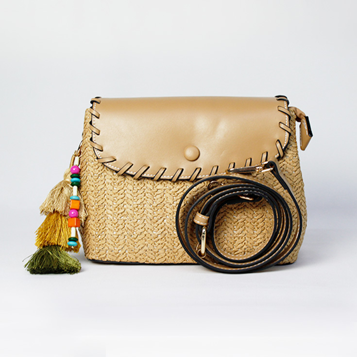 bolso pequeño rafia marron