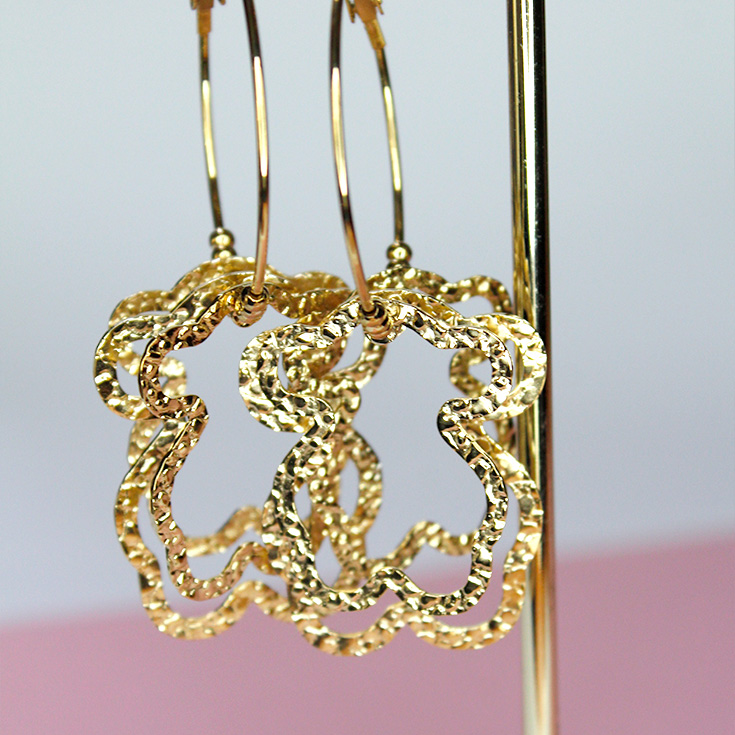pendientes aro con ositos dorados pendientes aro con ositos dorados