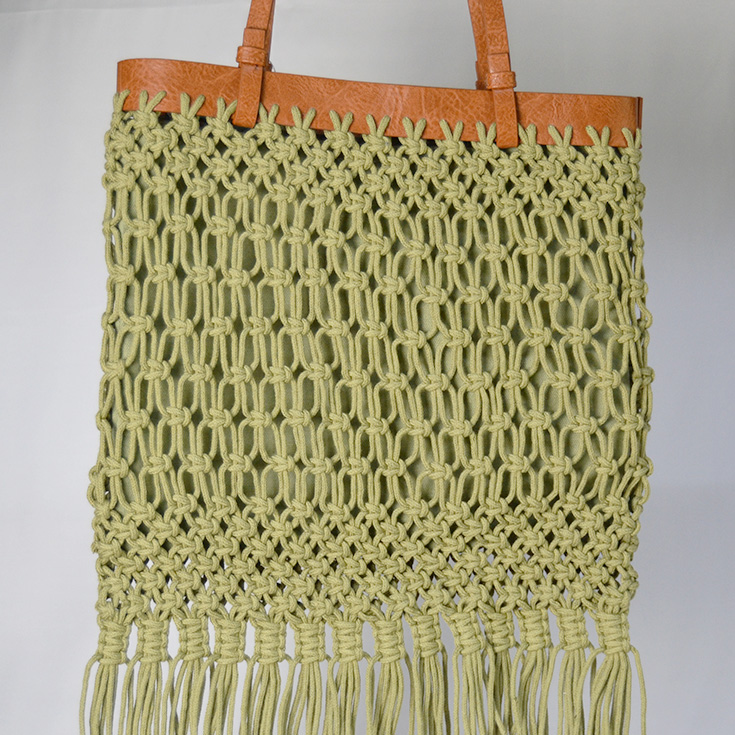 bolso macrame flecos verde