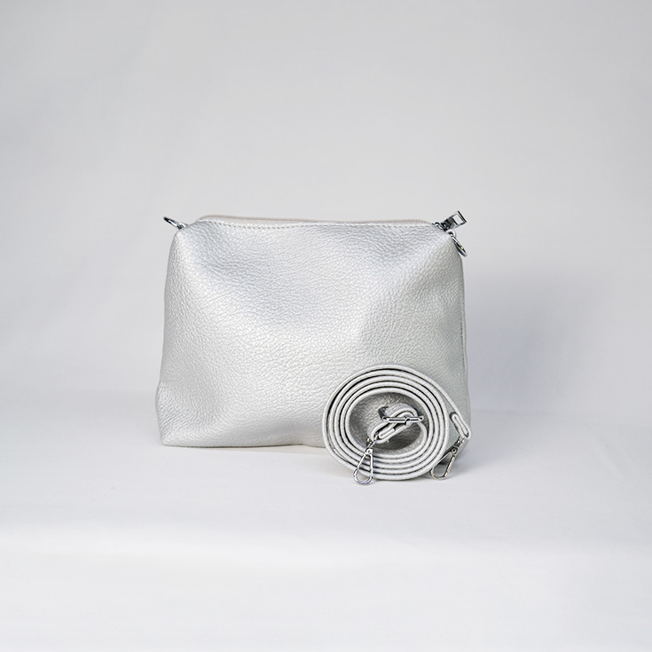 bolso soft bolso grande+pequeño plata