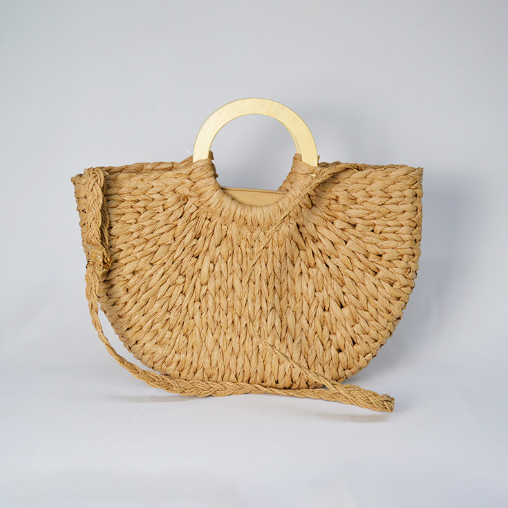 bolso cesta mano rafia beige