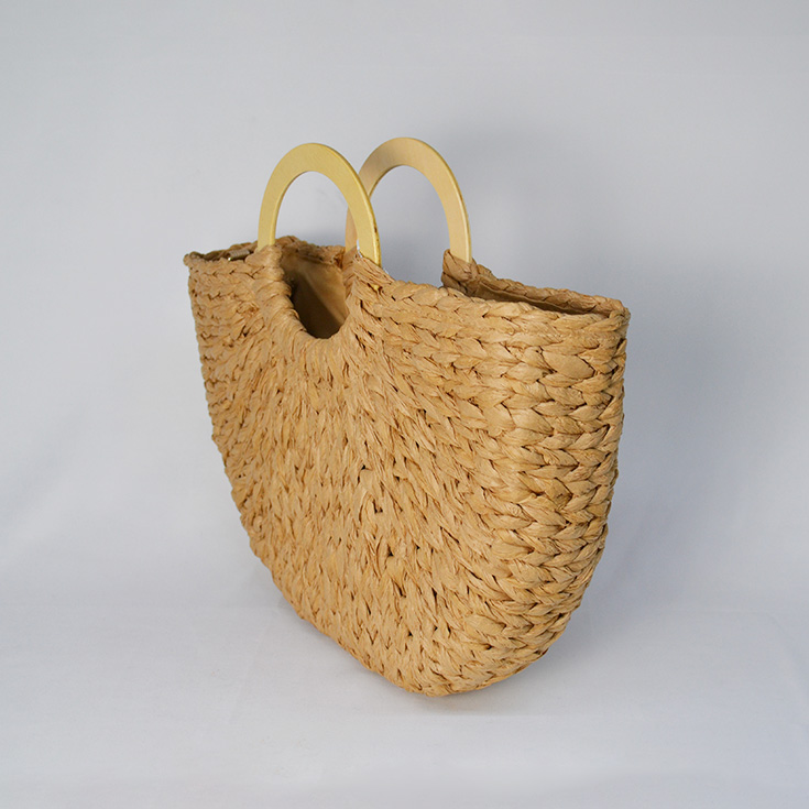 bolso cesta mano rafia beige