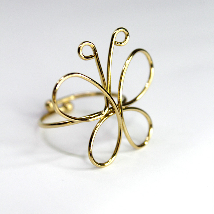 anillo dorado mariposa lineal anillo dorado mariposa lineal