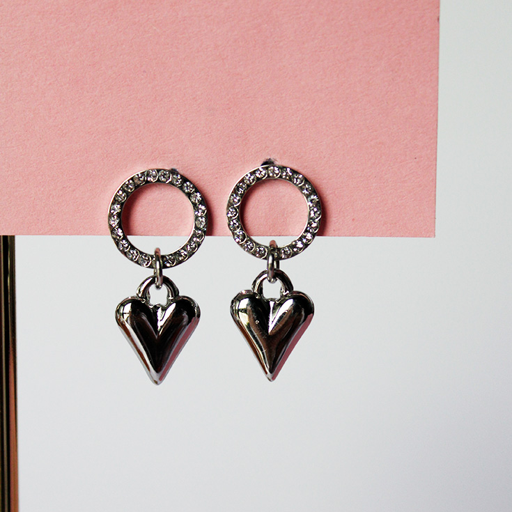 pendientes plata corazon colgante pendientes plata corazon colgante