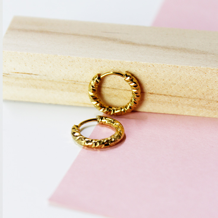 pendientes aro mini dorados
