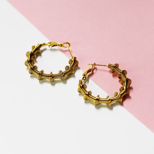 pendientes aro dorado