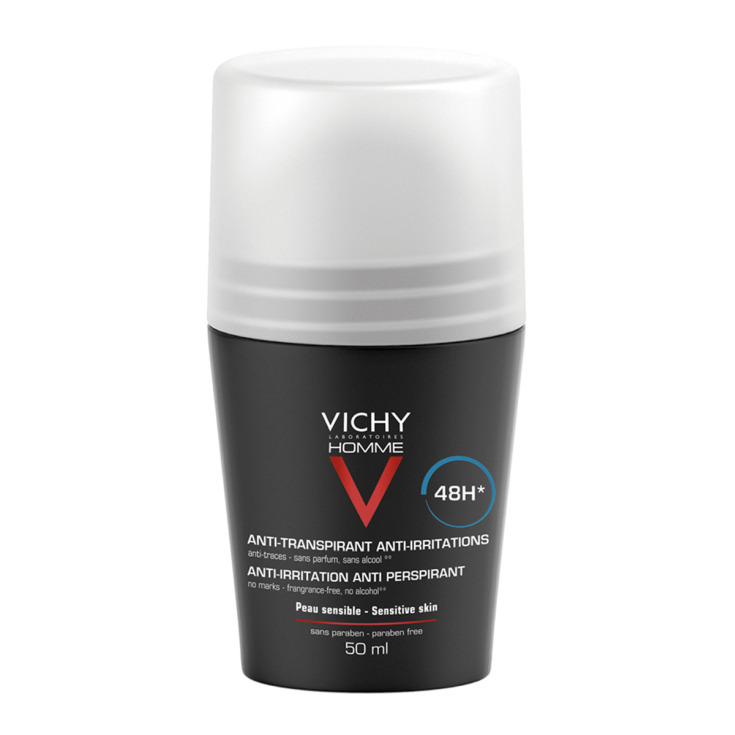 vichy homme desodorante 48h piel sensible roll-on 50ml