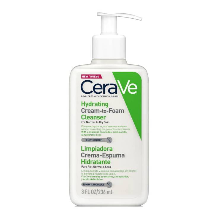 cerave crema espuma limpiadora facial hidratante 236ml