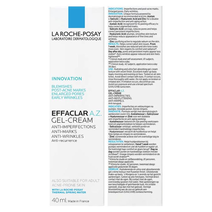 la roche poche effaclar az gel crema 40ml
