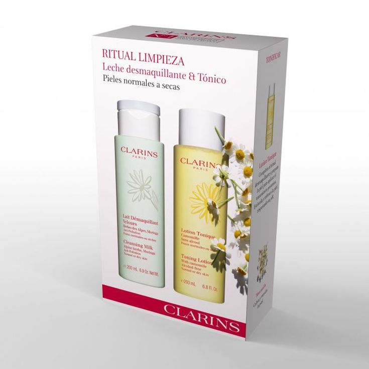 clarins limpieza facial leche desmaquillante 200ml+tónico piel normal-piel seca 200ml clarins limpieza facial leche desmaquillante 200ml+tónico piel normal-piel seca 200ml