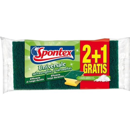 spontex universal estropajo salvauñas 2+1unidades