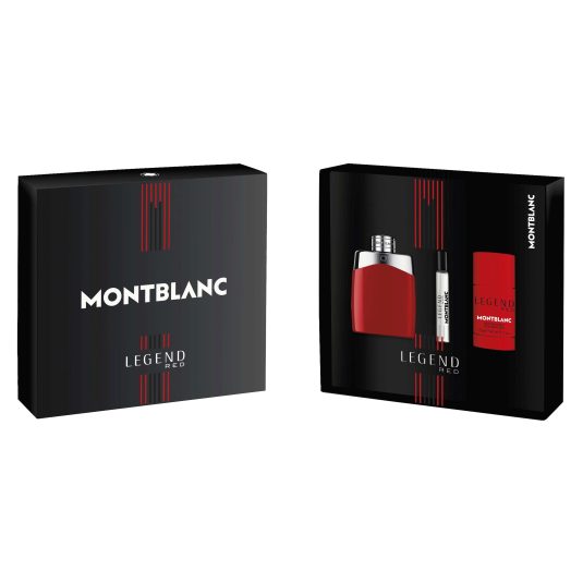 montblanc legend red eau de parfum 100ml cofre 3 piezas