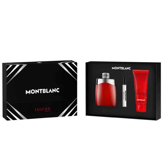 montblanc legend red eau de parfum 100ml cofre 3 piezas