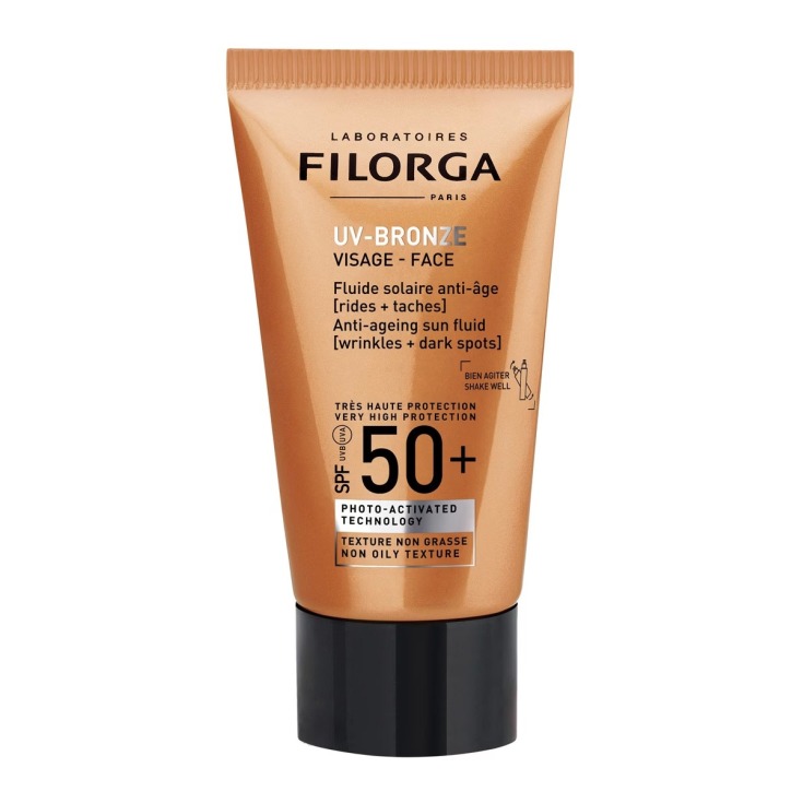 filorga uv-bronze fluido solar facial antiedad spf50+ 40ml