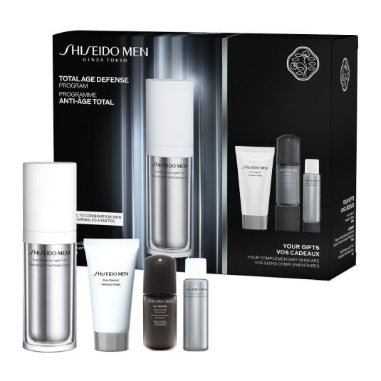 shiseido men total revitalizer light fluid set 4 piezas