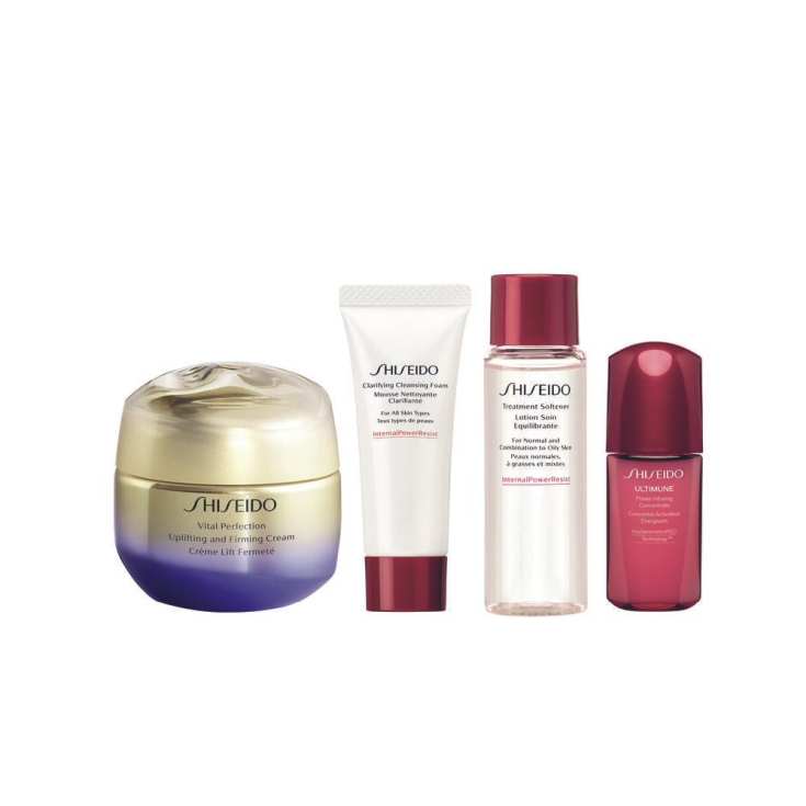 shiseido lifting & firming ritual set + neceser 4 piezas