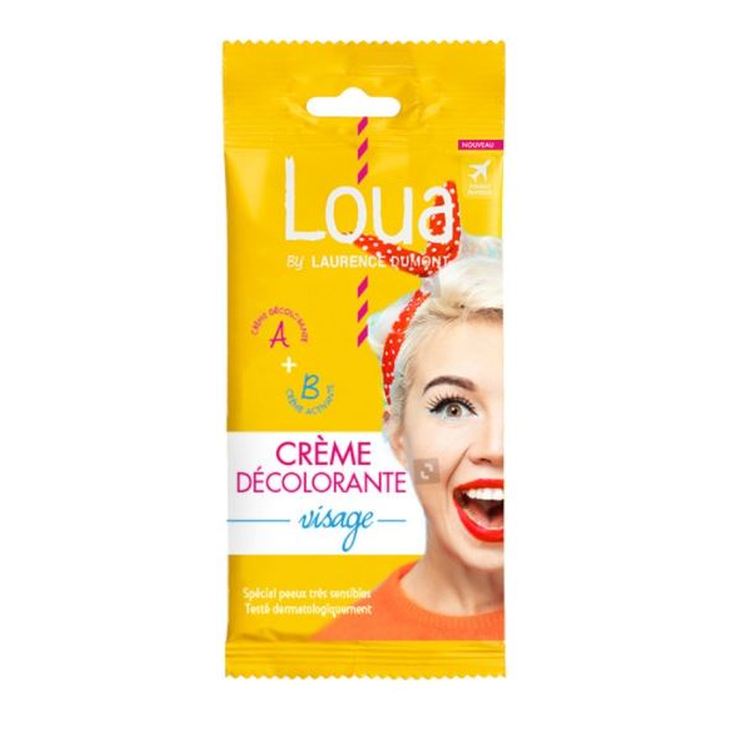 loua crema decolorante facial en sobre