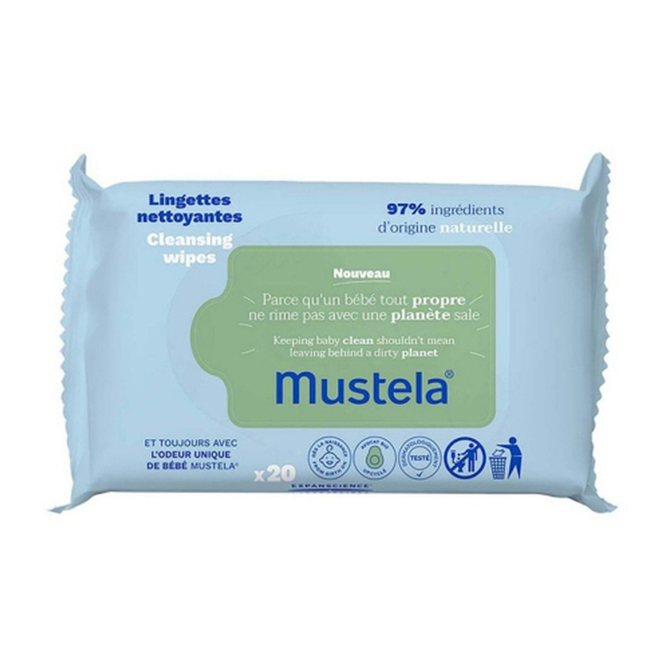 mustela toallitas limpiadoras con aguacate 20 unidades mustela toallitas limpiadoras con aguacate 20 unidades