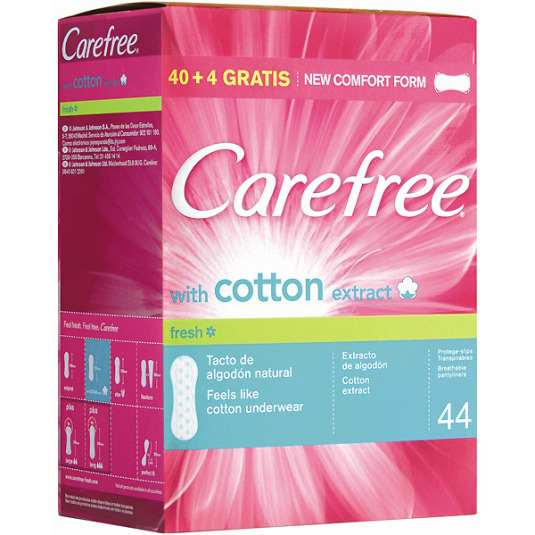 carefree cotton fresh protege-slips normal 44 unidades