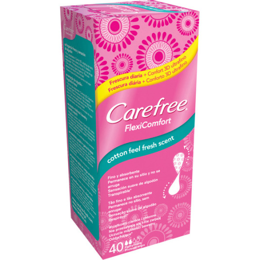 carefree flexicomfort protege-slips cotton fell fresh scent 40ud