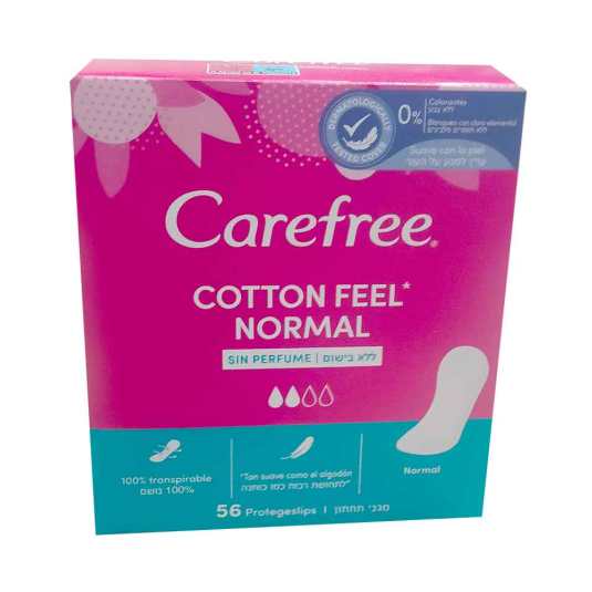 carefree cotton protege-slips normal 56 unidades