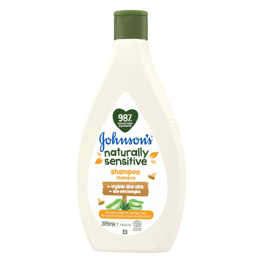 johnsons naturally sensitive champu infantil aloe bio 395ml