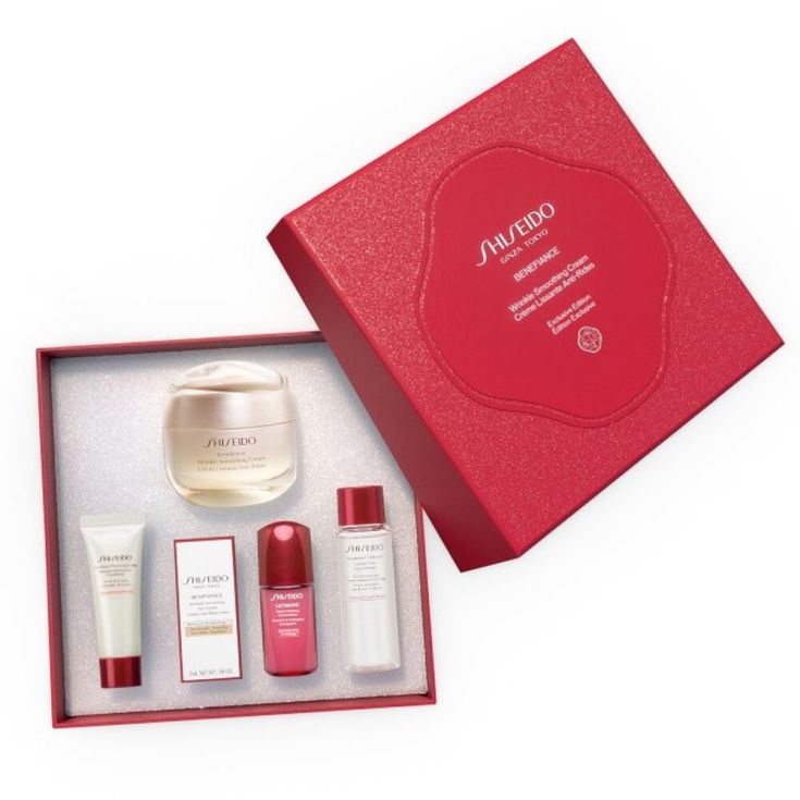 shiseido benefiance wrinkle smoothing cream set 5 piezas shiseido benefiance wrinkle smoothing cream set 5 piezas